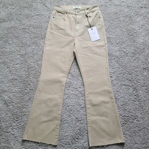 Elegant Beige Flare Jeans